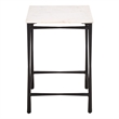 Safavieh Nadezhda Marble and Iron Accent Table in White/ Black