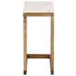 Safavieh Zinaida Marble and Wood Accent Table in White / Natural