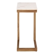 Safavieh Zinaida Marble and Wood Accent Table in White / Natural