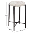 Safavieh Yaroslava Marble and Iron Accent Table in Gray / Black