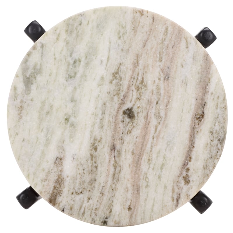 Safavieh Yaroslava Marble and Iron Accent Table in Gray / Black