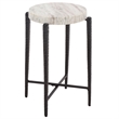 Safavieh Yaroslava Marble and Iron Accent Table in Gray / Black