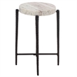 Safavieh Yaroslava Marble and Iron Accent Table in Gray / Black