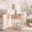 Safavieh Haven 1 Wood Top Drawer Accent Table in Pink