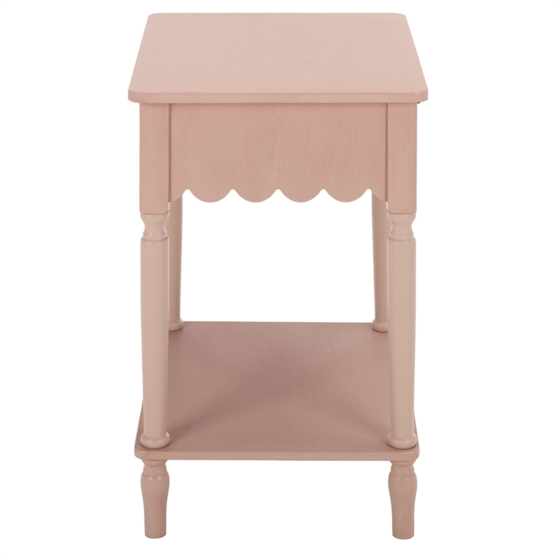 Safavieh Haven 1 Wood Top Drawer Accent Table in Pink