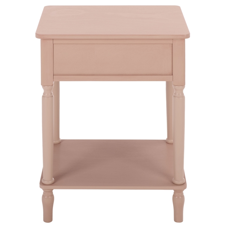 Safavieh Haven 1 Wood Top Drawer Accent Table in Pink