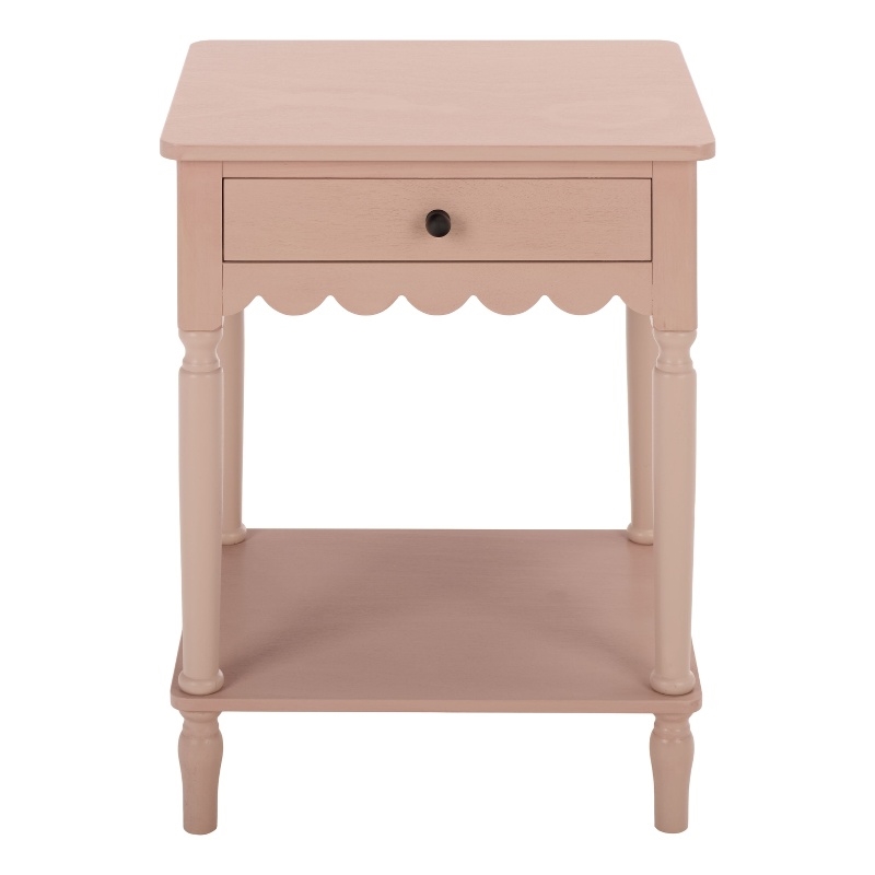 Safavieh Haven 1 Wood Top Drawer Accent Table in Pink