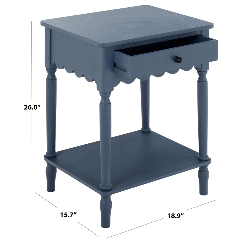 Safavieh Haven 1 Wood Top Drawer Accent Table in Blue