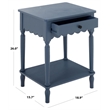 Safavieh Haven 1 Wood Top Drawer Accent Table in Blue