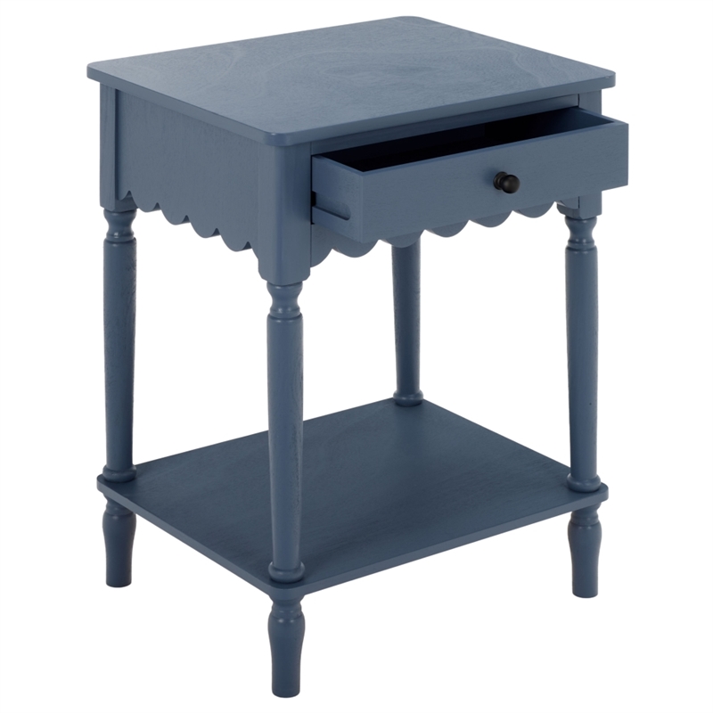Safavieh Haven 1 Wood Top Drawer Accent Table in Blue