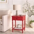 Safavieh Haven 1 Wood Top Drawer Accent Table in Red