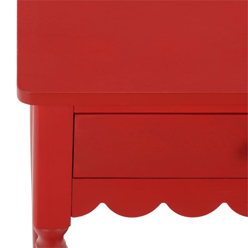 Safavieh Haven 1 Wood Top Drawer Accent Table in Red