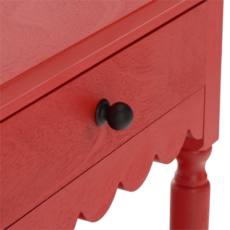 Safavieh Haven 1 Wood Top Drawer Accent Table in Red