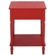 Safavieh Haven 1 Wood Top Drawer Accent Table in Red