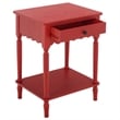 Safavieh Haven 1 Wood Top Drawer Accent Table in Red