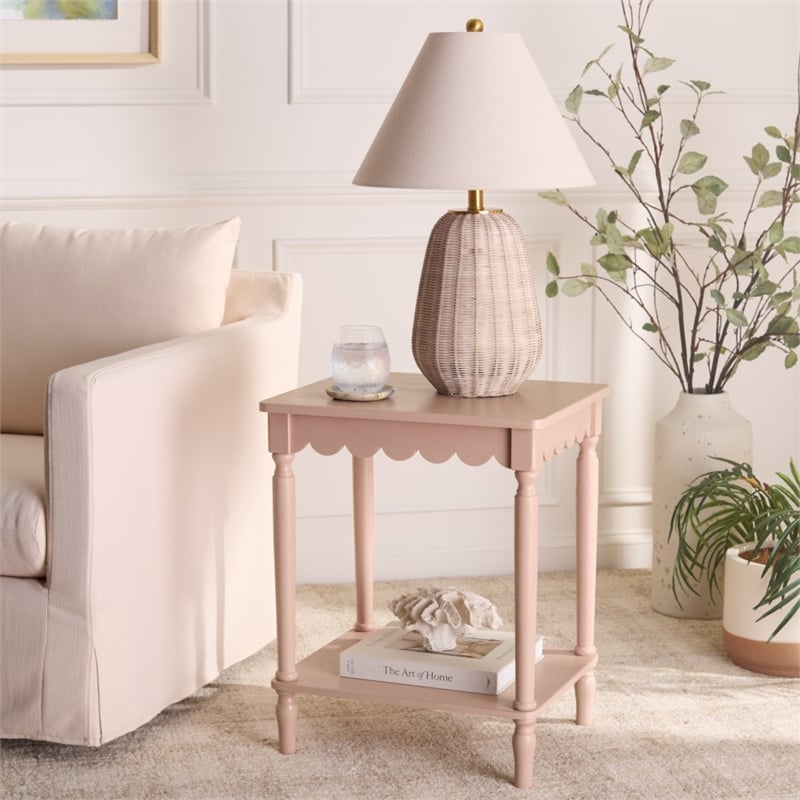 Safavieh Haven Wood Accent Table in Pink