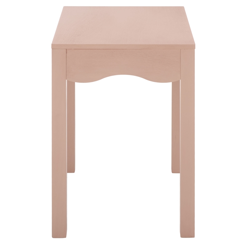 Safavieh Litith Square Wave Wood Accent Table in Pink