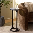 Safavieh Daedalus Round Iron and Marble Drink Accent Table in Gray /Black