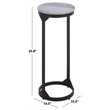 Safavieh Daedalus Round Iron and Marble Drink Accent Table in Gray /Black