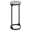 Safavieh Daedalus Round Iron and Marble Drink Accent Table in Gray /Black