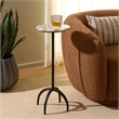 Safavieh Dagnall Round Iron Drink Accent Table in White / Black