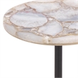 Safavieh Dagnall Round Iron Drink Accent Table in White / Black
