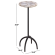 Safavieh Dagnall Round Iron Drink Accent Table in White / Black