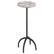 Safavieh Dagnall Round Iron Drink Accent Table in White / Black