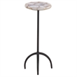 Safavieh Dagnall Round Iron Drink Accent Table in White / Black