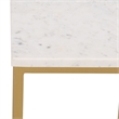 Safavieh Danessa Square Iron and Marble Drink Accent Table in White / Gold