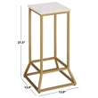 Safavieh Danessa Square Iron and Marble Drink Accent Table in White / Gold