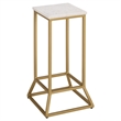 Safavieh Danessa Square Iron and Marble Drink Accent Table in White / Gold