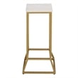 Safavieh Danessa Square Iron and Marble Drink Accent Table in White / Gold