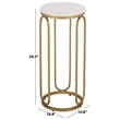 Safavieh Daveigh Round Iron and Marble Drink Accent Table in White / Gold