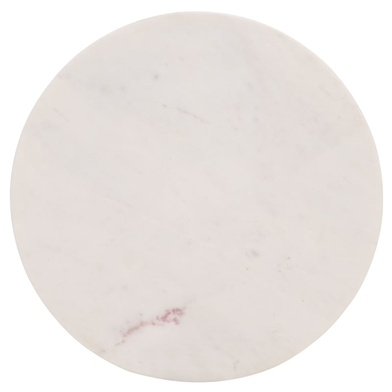 Safavieh Daveigh Round Iron and Marble Drink Accent Table in White / Gold