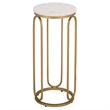 Safavieh Daveigh Round Iron and Marble Drink Accent Table in White / Gold