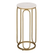 Safavieh Daveigh Round Iron and Marble Drink Accent Table in White / Gold