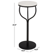 Safavieh Daxton Round Iron and Marble Drink Accent Table in White / Black