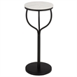 Safavieh Daxton Round Iron and Marble Drink Accent Table in White / Black