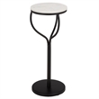 Safavieh Daxton Round Iron and Marble Drink Accent Table in White / Black