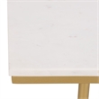 Safavieh Devota Square Iron and Marble Drink Accent Table in White / Gold