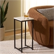 Safavieh Dimitar Square Iron and Marble Drink Accent Table White / Black
