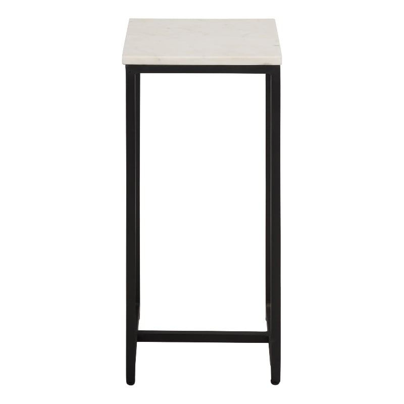 Safavieh Dimitar Square Iron and Marble Drink Accent Table White / Black