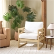 Safavieh Montford Wood and Fabric Accent Chair in Natural White