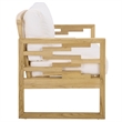 Safavieh Montford Wood and Fabric Accent Chair in Natural White