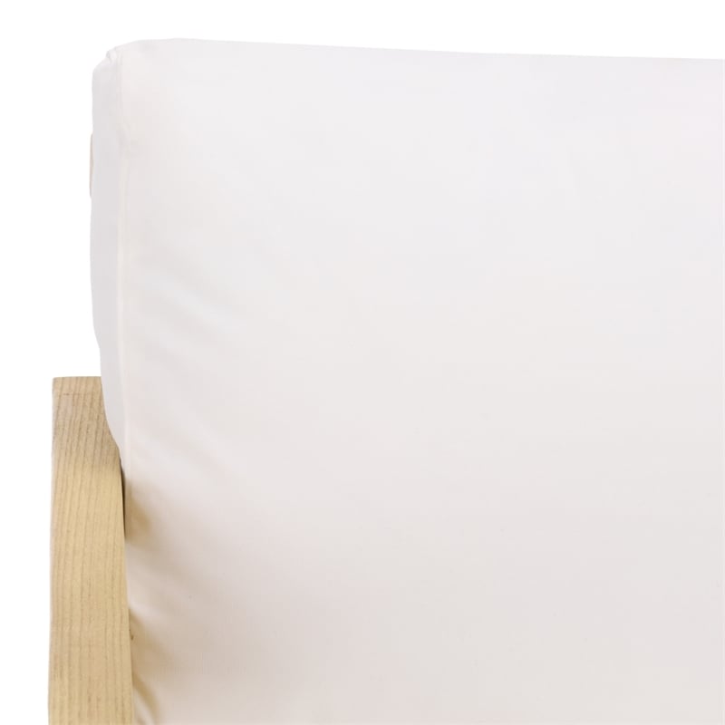 Safavieh Montford Wood and Fabric Accent Chair in Natural White