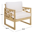Safavieh Montford Wood and Fabric Accent Chair in Natural White