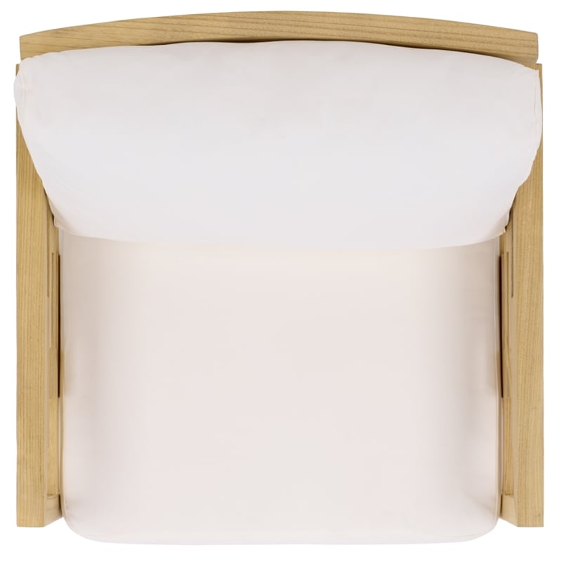 Safavieh Montford Wood and Fabric Accent Chair in Natural White