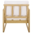 Safavieh Montford Wood and Fabric Accent Chair in Natural White