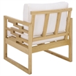 Safavieh Montford Wood and Fabric Accent Chair in Natural White